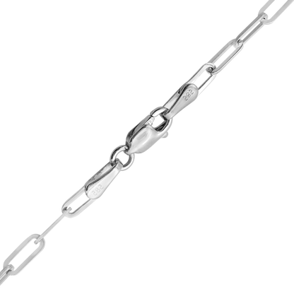 Paperclip Cable Anklet in Sterling Silver