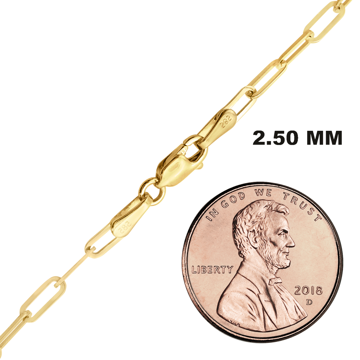 Paperclip Cable Anklet in Sterling Silver