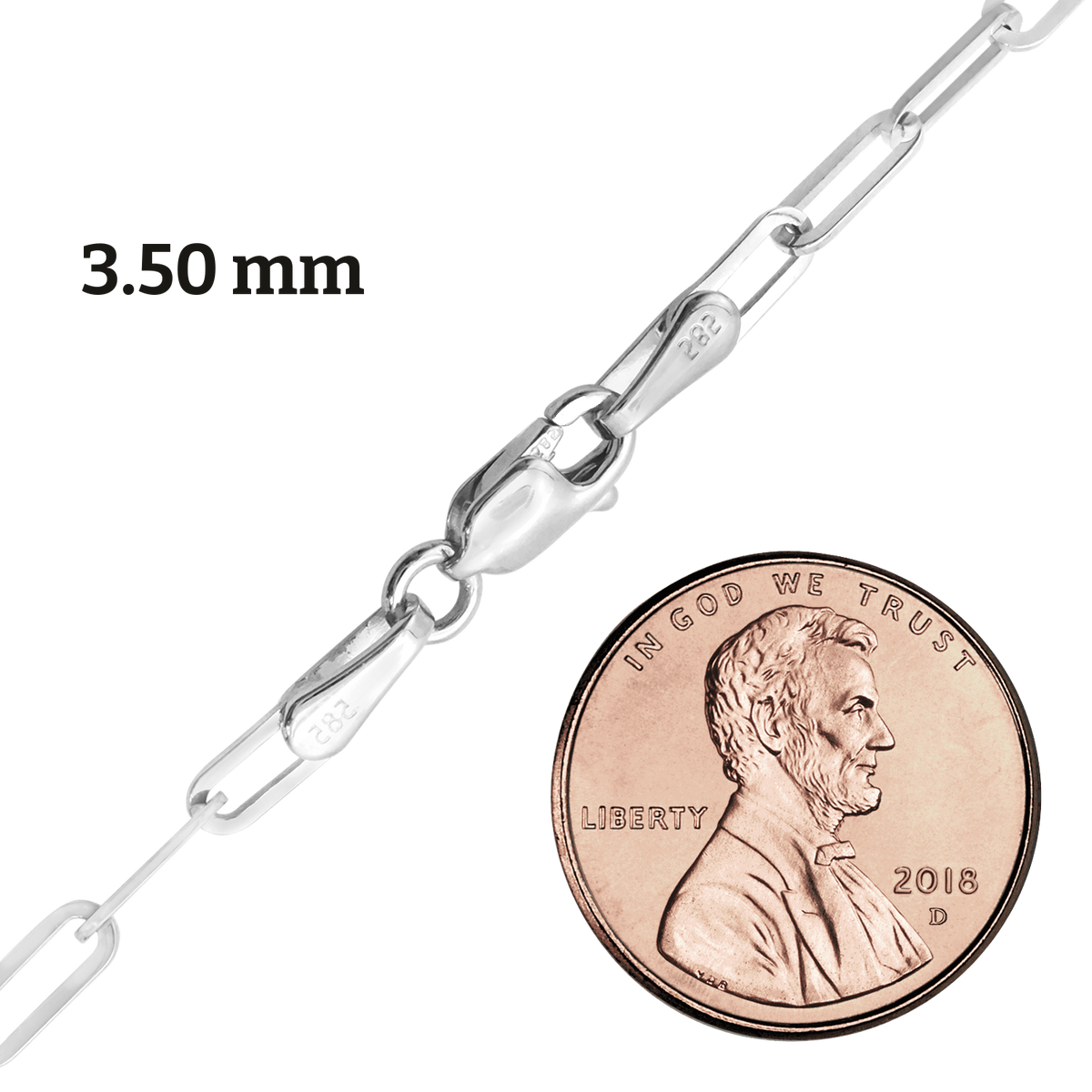 Büroklammer-Kabelkette aus Sterlingsilber