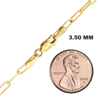Paperclip Cable Anklet in Sterling Silver