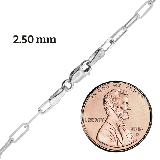 Paperclip Cable Necklace, Sterling Silver