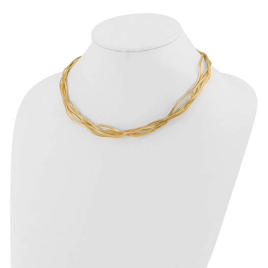 Mesh 4-Strand Wave Necklace in 14K yellow gold