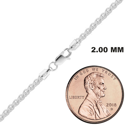 Wheat Necklace 14K White Gold