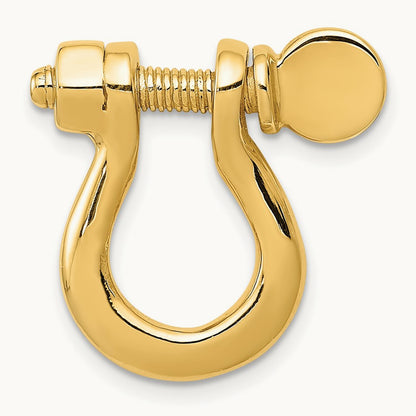 3D Large Shackle Link Pendant, 14K