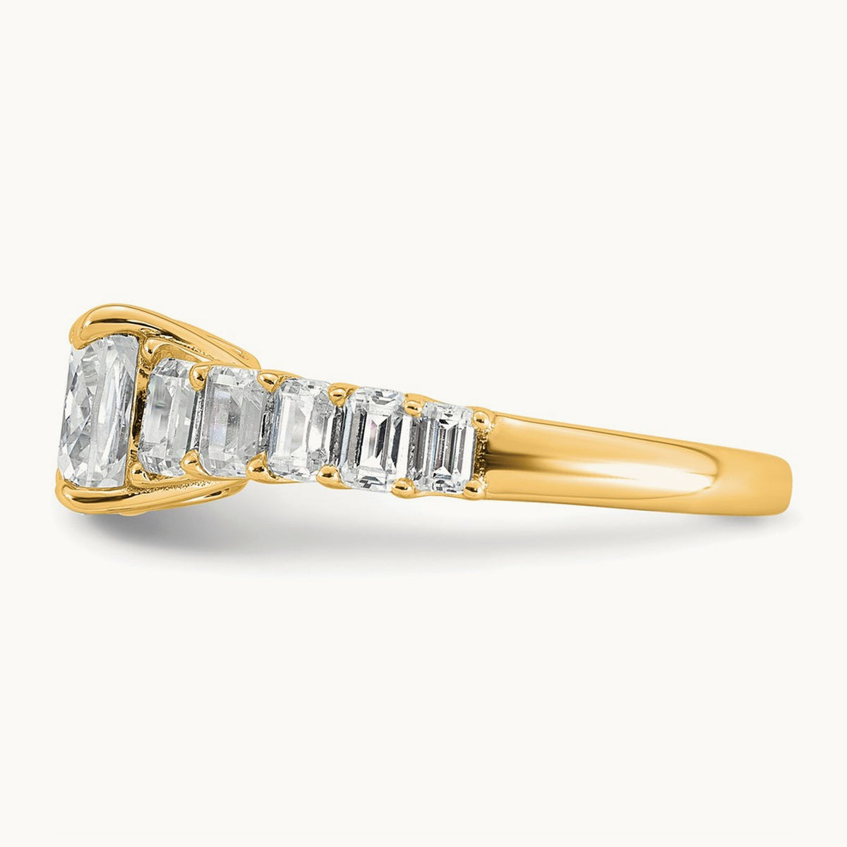 Cushion Engagement Ring, 3.25 ct tw Lab-Grown Diamond — 14K Yellow Gold