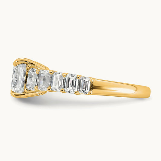 Cushion Engagement Ring, 3.25 ct tw Lab-Grown Diamond — 14K Yellow Gold