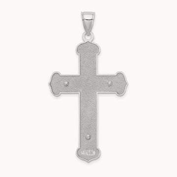 Crucifix Charm, 14K White Gold