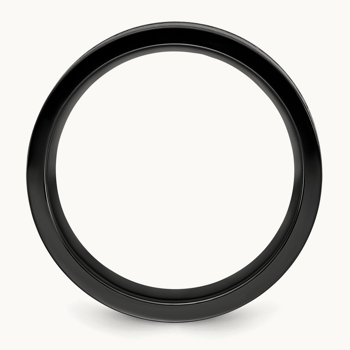 Black Zirconium Polished with Black Star Sandstone Inlay Band, 8mm