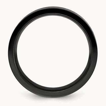 Black Zirconium Polished with Black Star Sandstone Inlay Band, 8mm