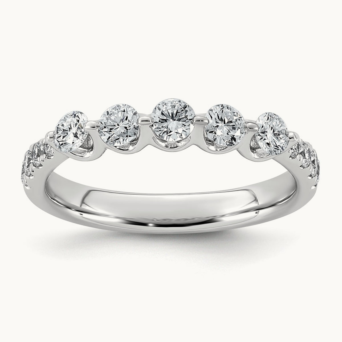 Round Shape Stones Wedding Band, 0.75-1.00 ct tw Lab-Grown Diamond