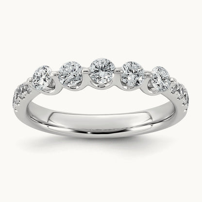 Round Shape Stones Wedding Band, 0.75-1.00 ct tw Lab-Grown Diamond