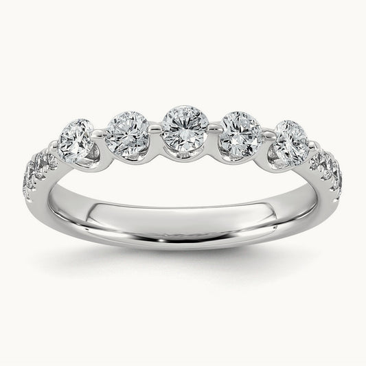 Round Shape Stones Wedding Band, 0.75-1.00 ct tw Lab-Grown Diamond