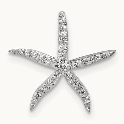 1/8ct. Diamond Starfish Chain Slide, 14K White Gold