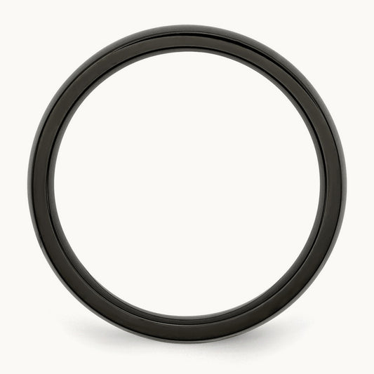Black IP-plated Polished Band, 4mm, Stainless Steel