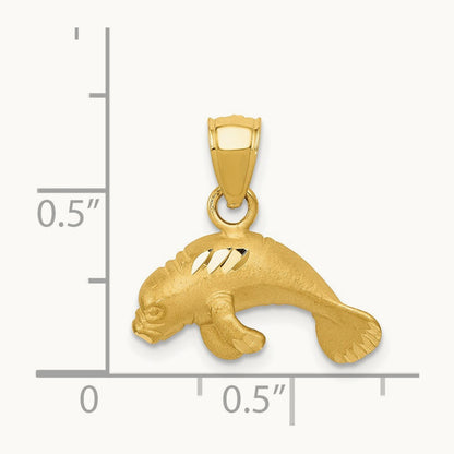 Manatee Pendant, 14K