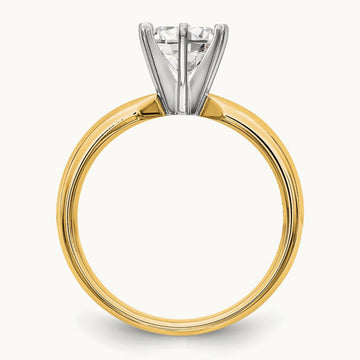 1ct. Medium-Weight Low-Shoulder 6-Prong Mounting, 14K Two-tone