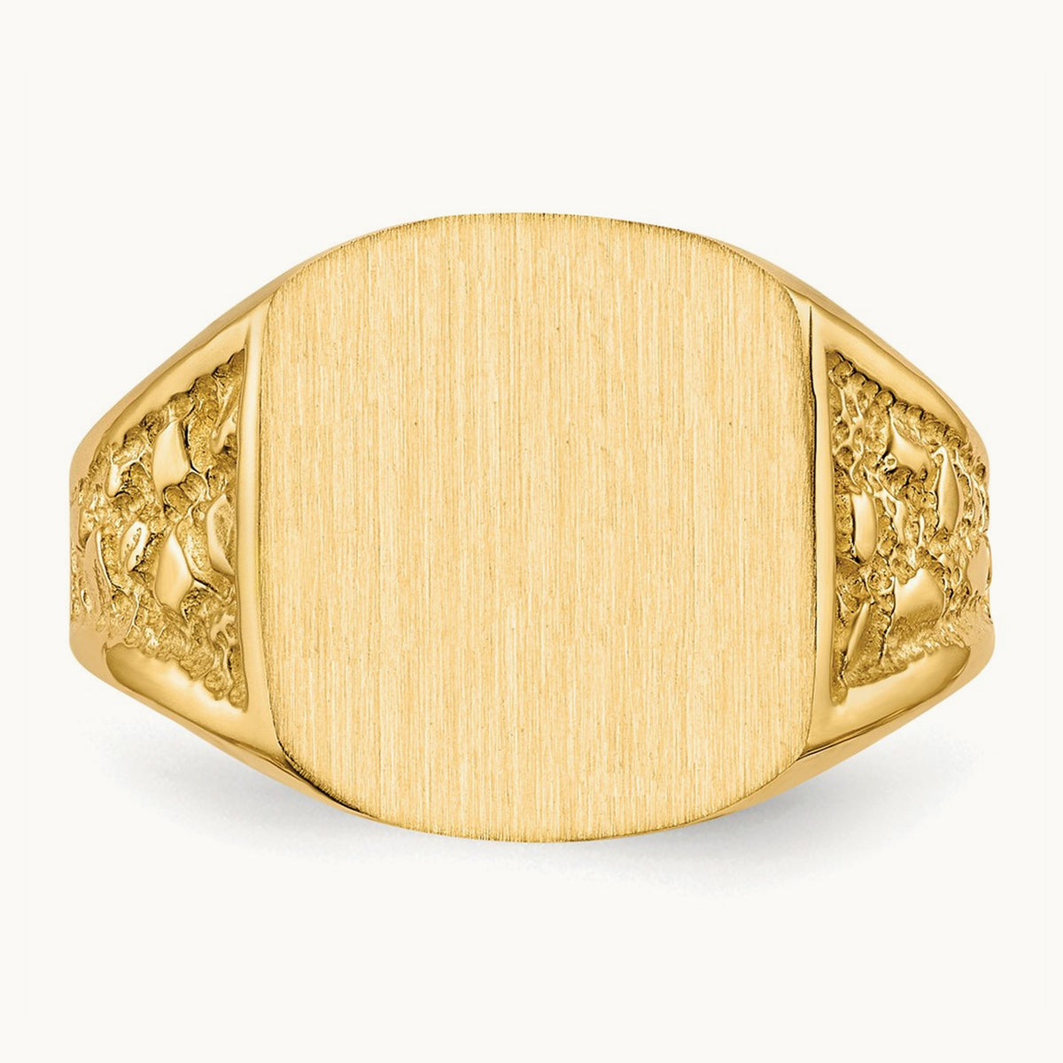 14.0x12. Closed Back Mens Signet Ring, 5mm, 14K