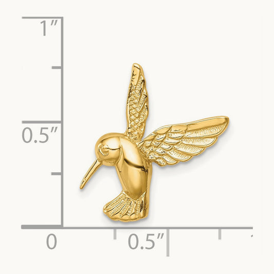 Polished Hummingbird Chain Slide, 14K