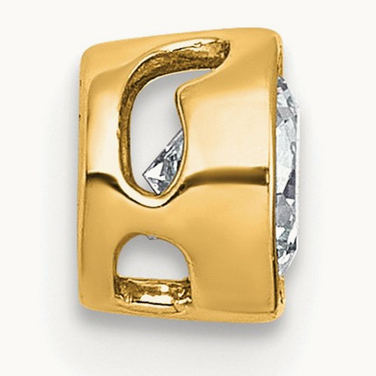 Round Bezel Set Chain Slide Pendant, 0.25-3.00 ct tw Lab-Grown Diamond — 1/2 ct, VS (Best), 14K Yellow Gold