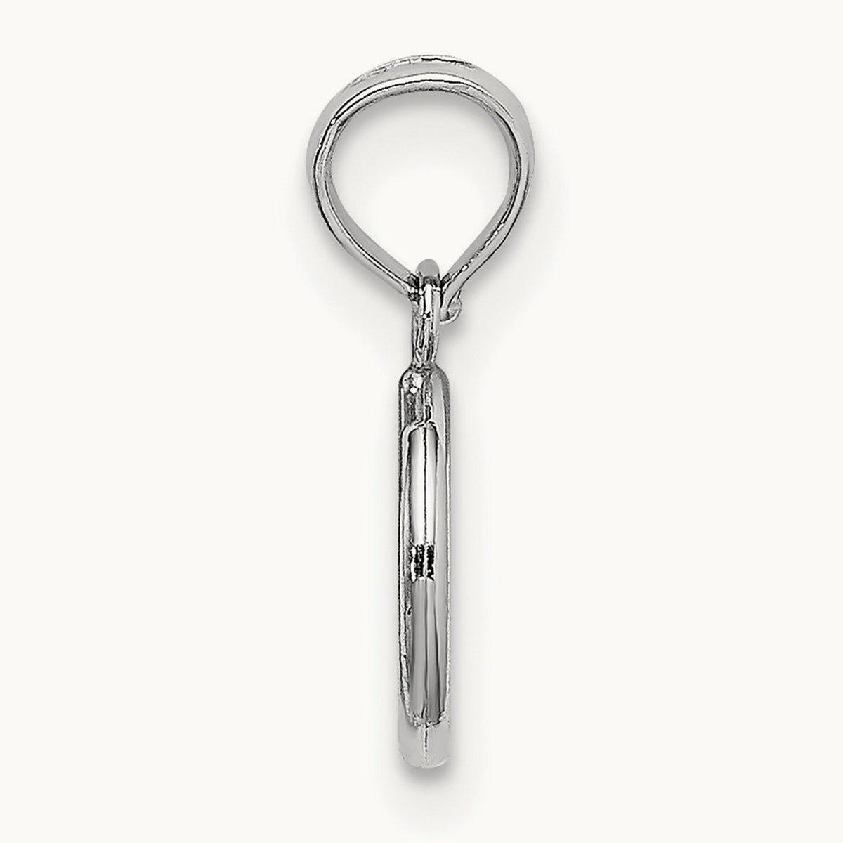 3-D Peace Symbol Charm — 14K White Gold, 14mm