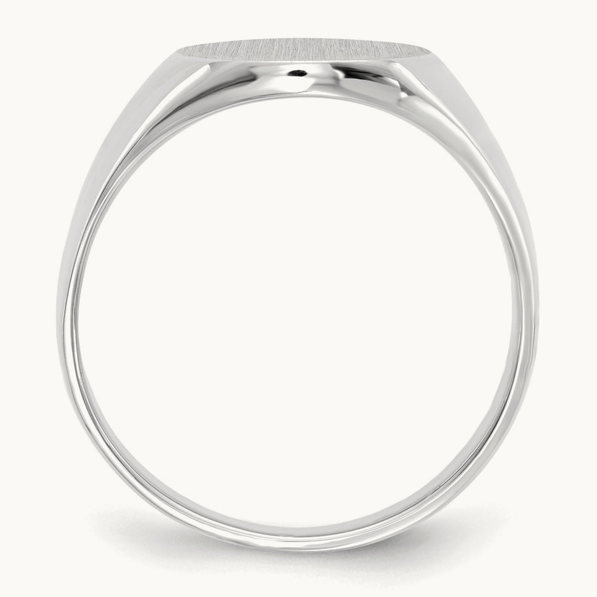 13.0x15. Open Back Signet Ring, 5mm, 14K White Gold
