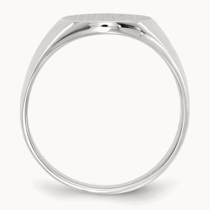 13.0x15. Open Back Signet Ring, 5mm, 14K White Gold