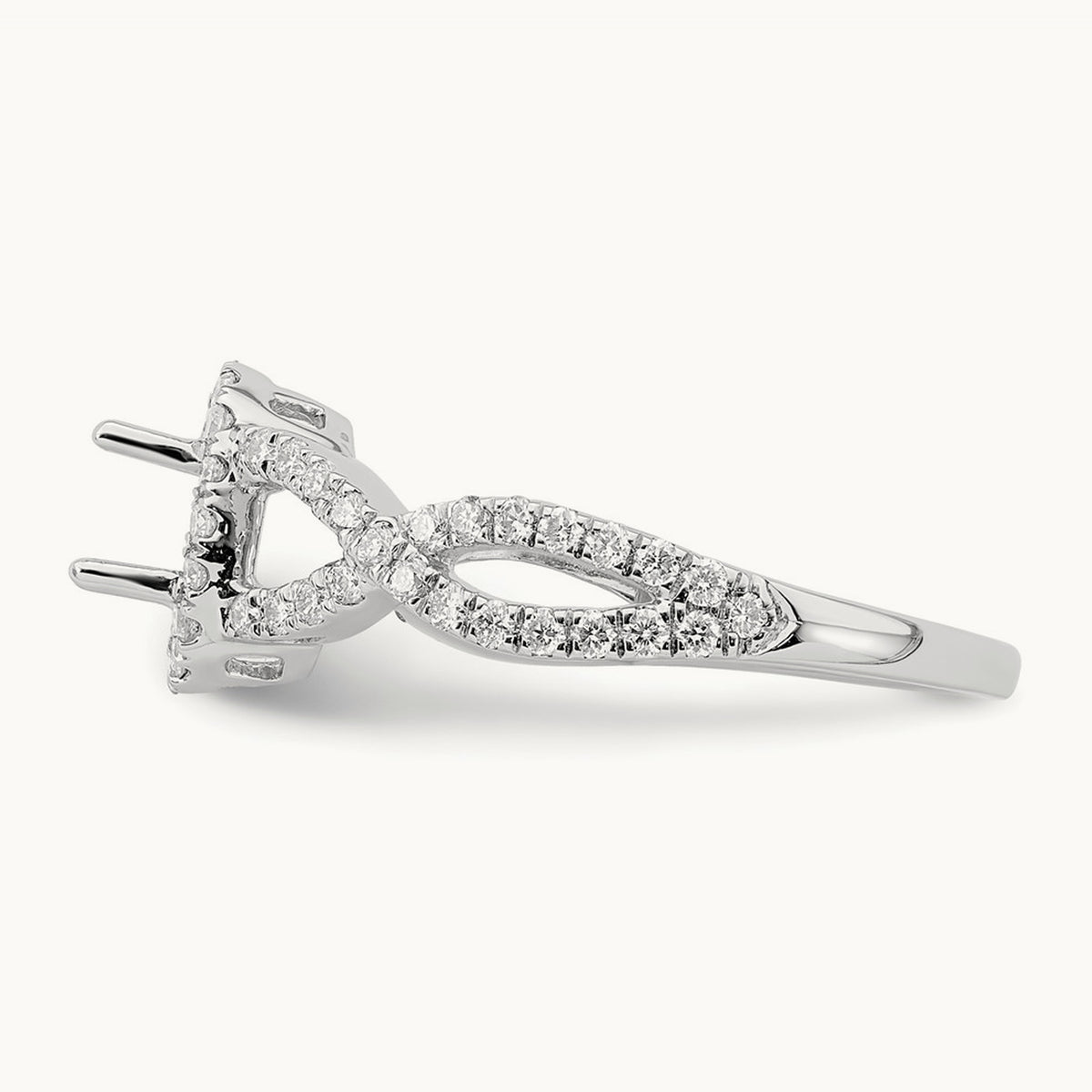 Oval Semi-Mount Halo Engagement Ring, 0.50 ct tw