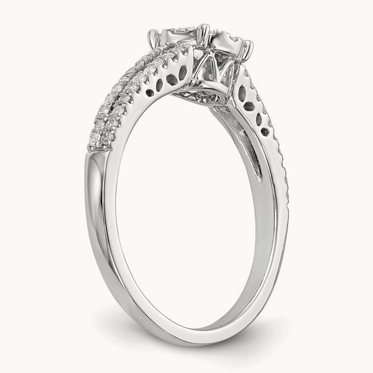 Complete Diamond Cluster Engagement Ring — photo set