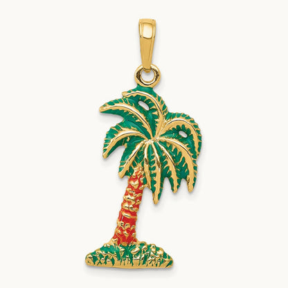 Enameled Palm Tree Pendant — photo set