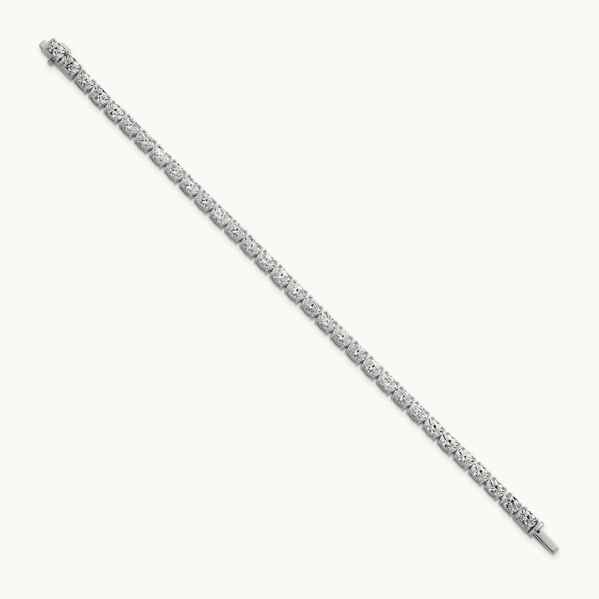 Oval Tennis Bracelet, 9.75 ct tw Lab-Grown Diamond — 14K White Gold