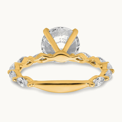 Round Semi-Mount Engagement Ring, 0.50 ct tw Lab-Grown Diamond — 14K Yellow Gold
