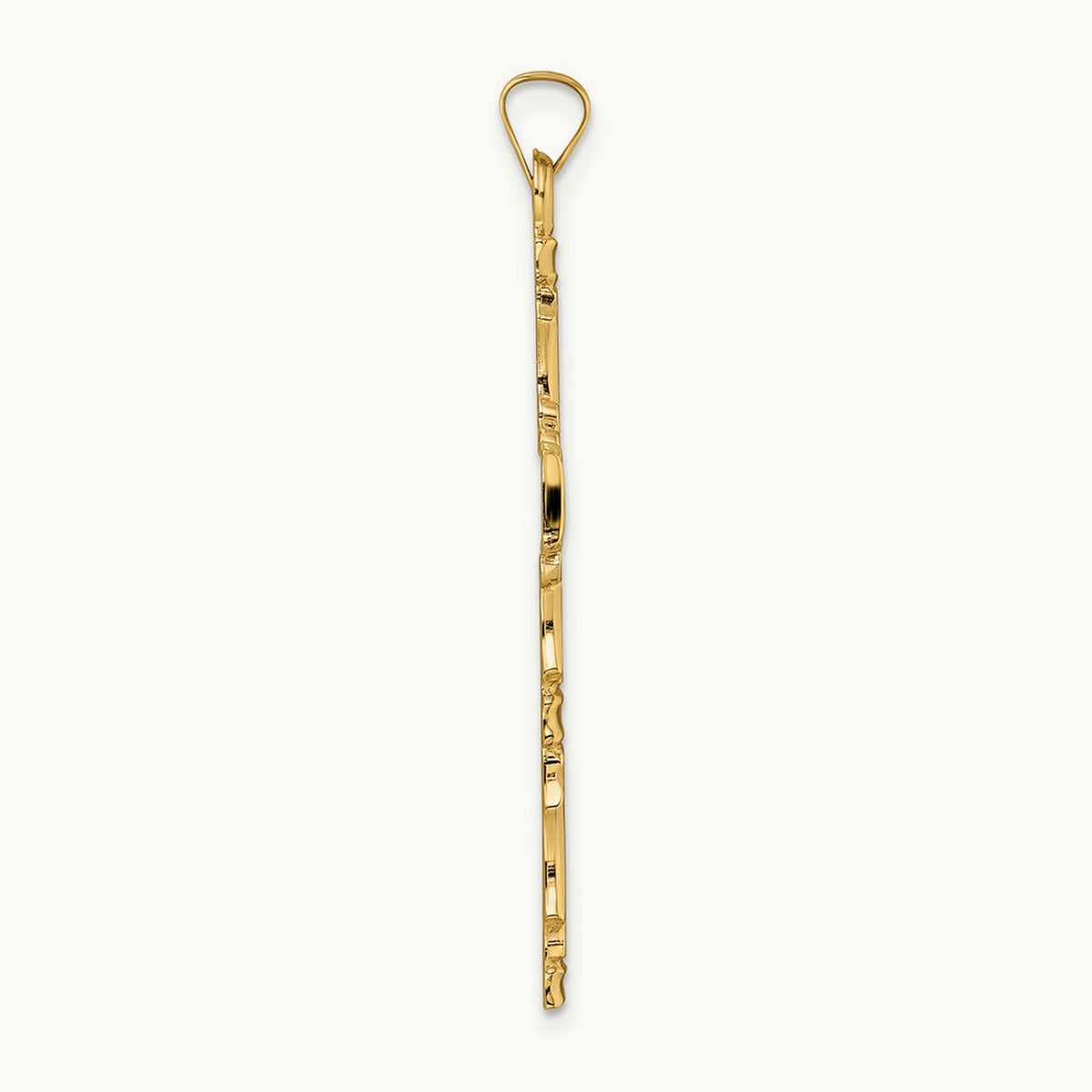 Polished Solid Fancy Design Cross Pendant — 42.7mm
