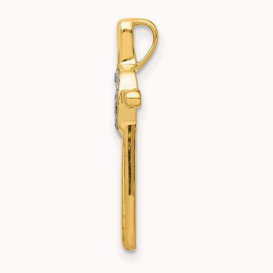 .02ct. Diamond Heart Cross Chain Slide, 14K