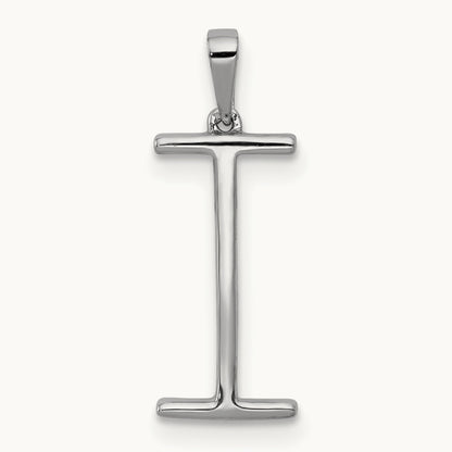 Diamond Letter I Initial Pendant, 14K White Gold