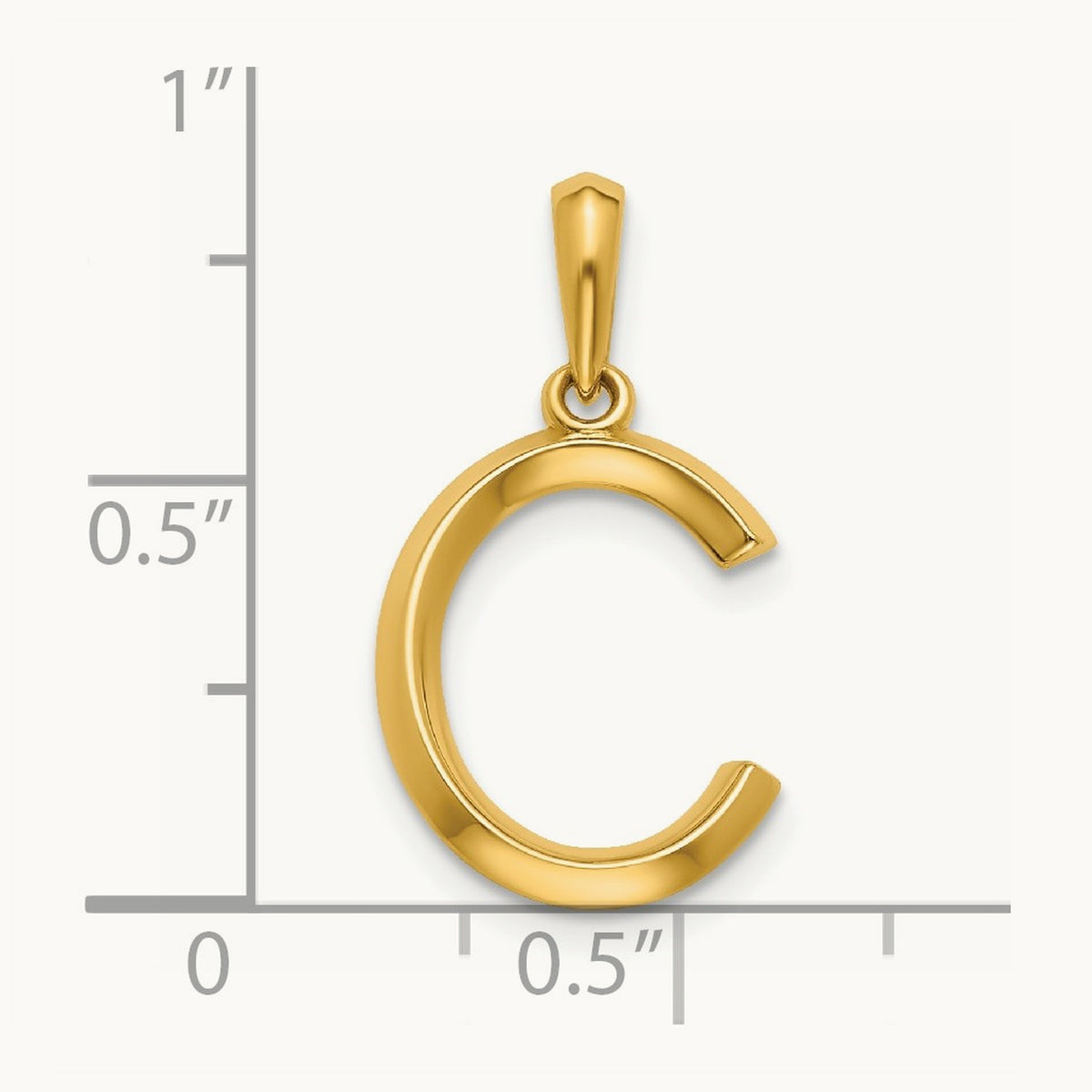 Fancy Letter C, 14K Yellow Gold