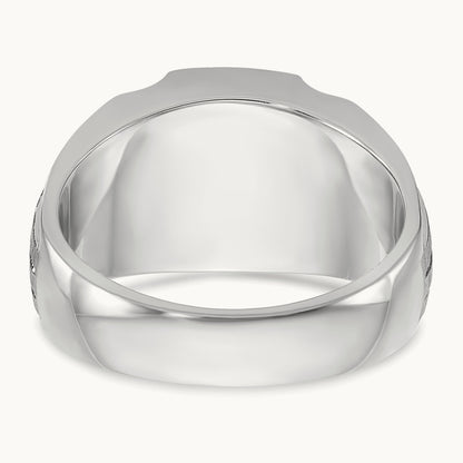 IBGoodman Satin Cr. Ruby/Diamond Complete Ring, 14K White Gold