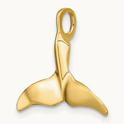 3-D Polished Whale Tail Charm — photo set