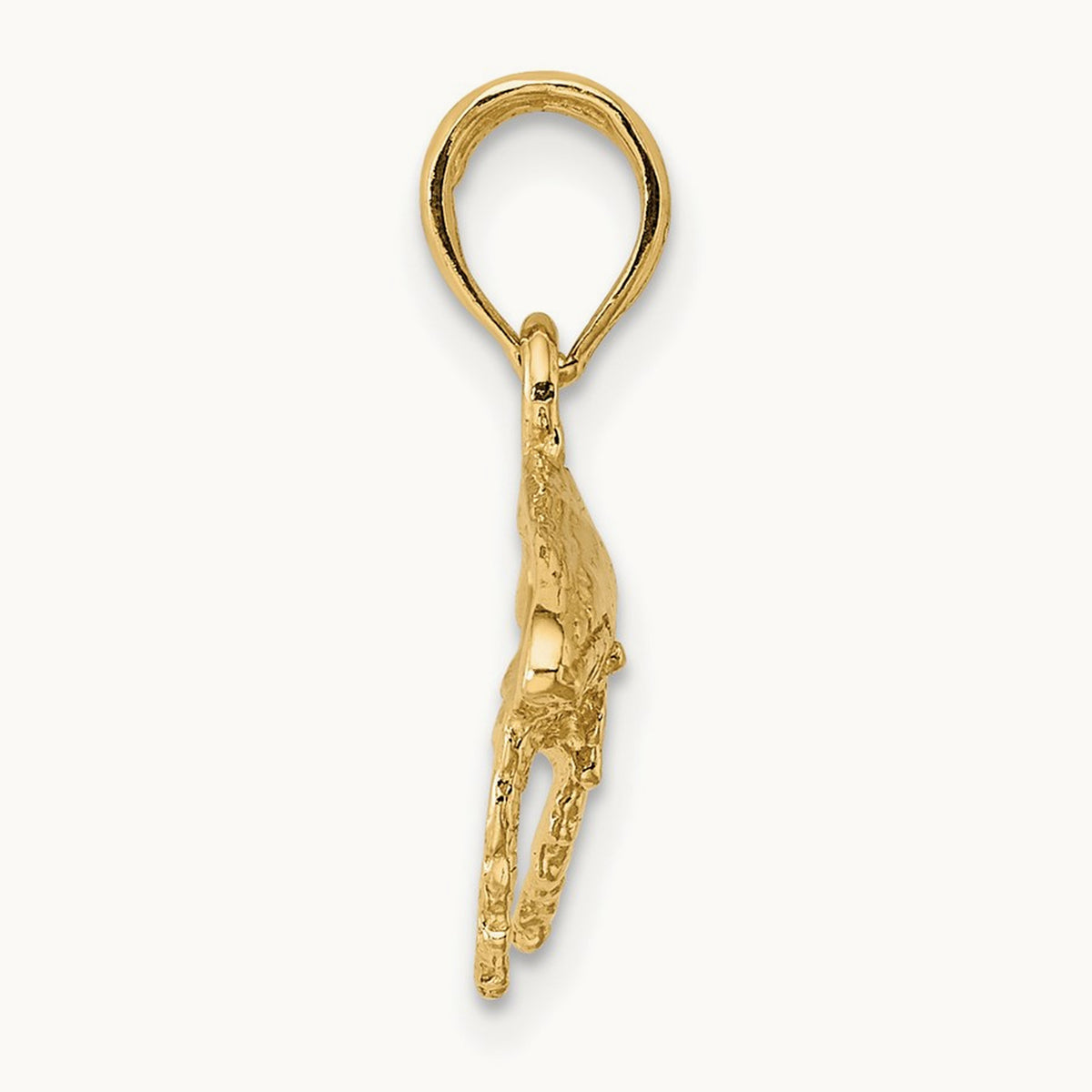2-D Whale Charm, 14K