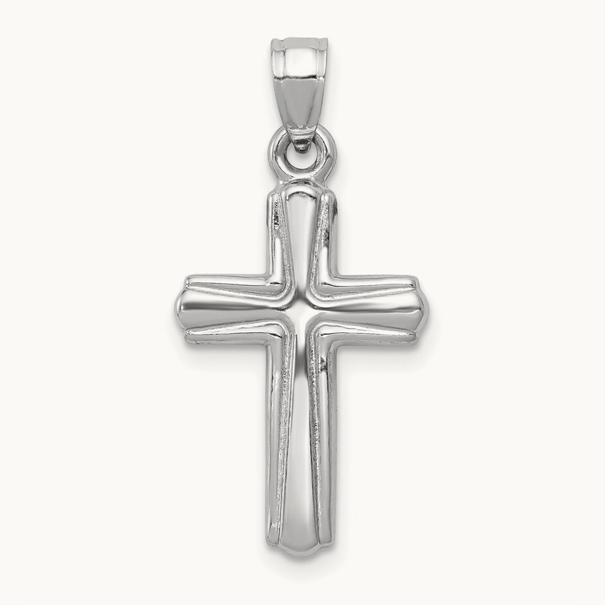 Reversible Crucifix Pendant — 14K White Gold, 28mm