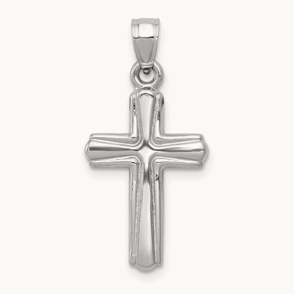 Reversible Crucifix Pendant — 14K White Gold, 28mm