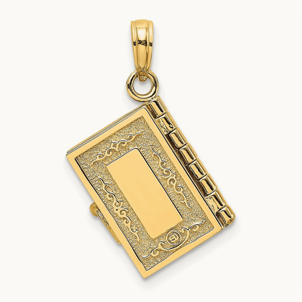 3-D Moveable Pages Holy Bible w/ Lords Prayer Charm, 14K