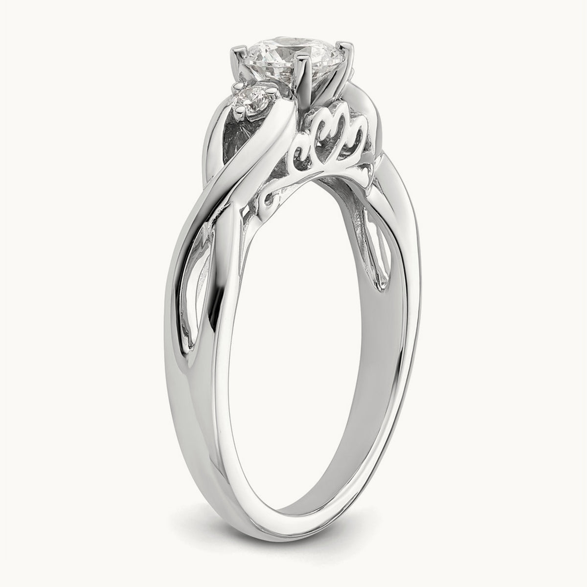 Peg Set Semi-Mount Infinity Engagement Ring — 1/15 ct, 7