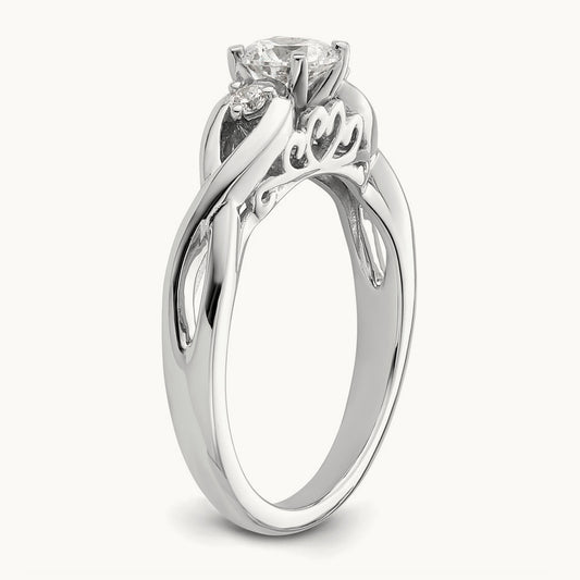 Peg Set Semi-Mount Infinity Engagement Ring — 1/15 ct, 7
