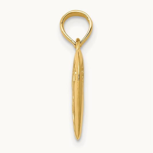 BEST FRIEND on Heart with Cut-Out Paw Pendant, 14K