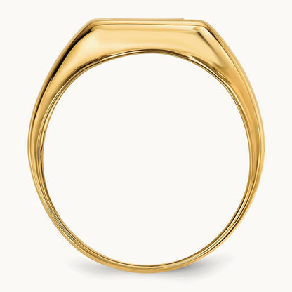 Onyx and Diamond Cross Mens Ring, 14K