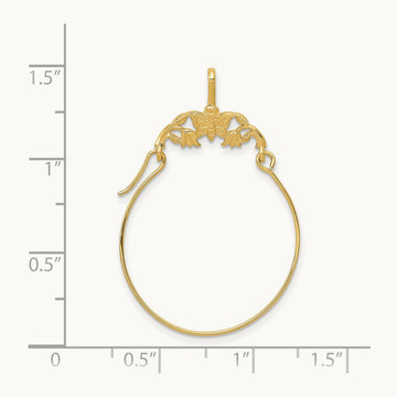 Polished Butterflies Charm Holder, 14K