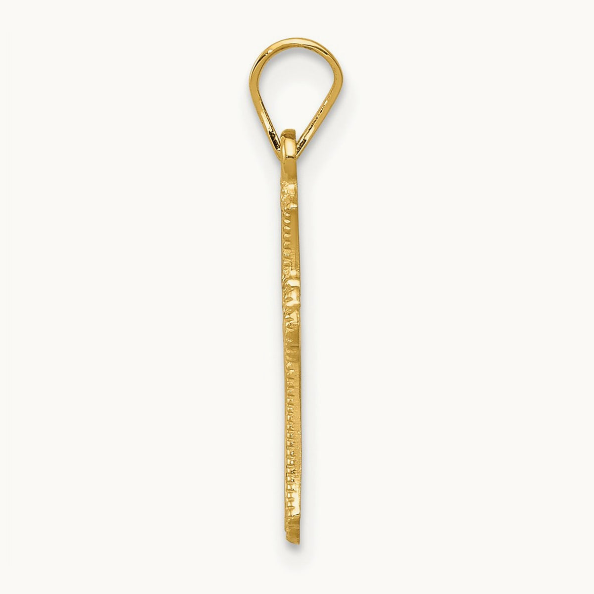 Budded Cross Charm — 14K Yellow Gold, 21mm