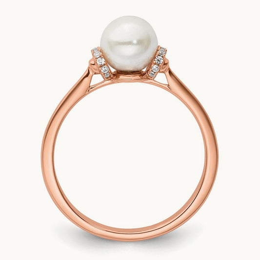 Polished Diamond and Pearl Fashion Ring — photo set