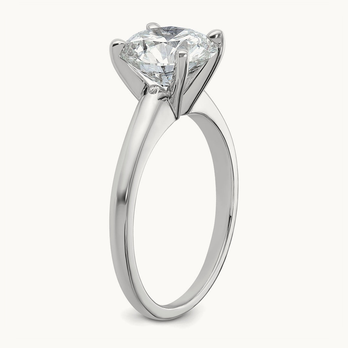 Round Solitaire Engagement Ring, 0.25-5.00 ct tw Lab-Grown Diamond — 3 ct, 14K White Gold