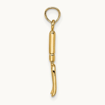 3-D Fork Garden Tool Charm, 14K